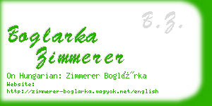 boglarka zimmerer business card